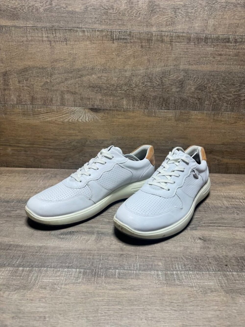 Ecco Soft 7 White Leather Sneaker Men's Size EU 46